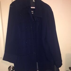 Dana Kay Blue Sleeveless Knit Tank Top/Jacket and also Pants